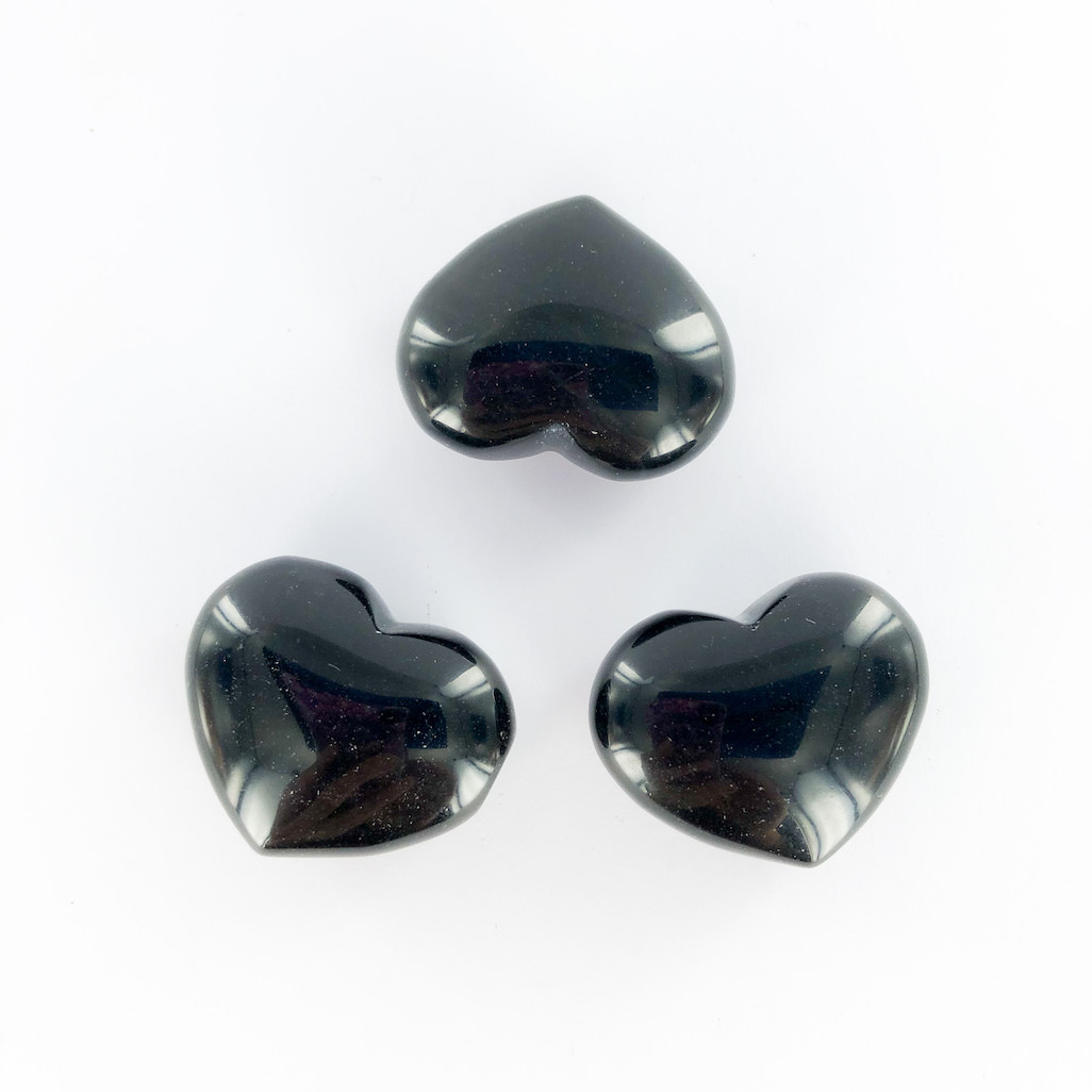 Black Obsidian | Puff Heart | 30mm - Sacred Earth Crystals