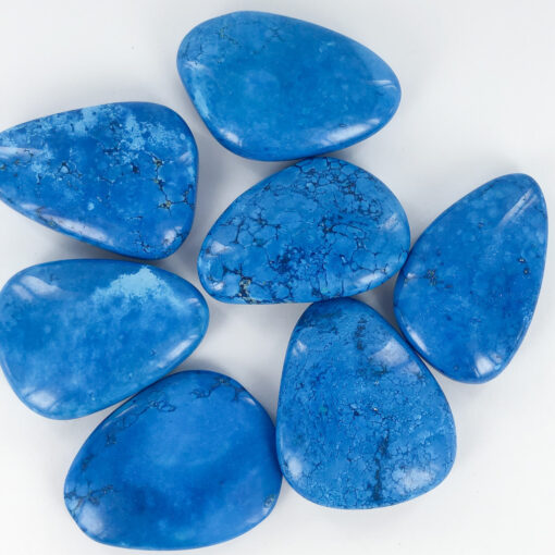 Howlite dyed Turquoise Blue| Smooth Stone | Sacred Earth Crystals | Wholesale Crystals | Brisbane | Australia