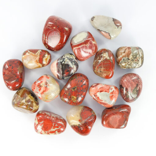 Jasper Red Silver Leaf | Tumble | Sacred Earth Crystals | Wholesale Crystals | Brisbane | Australia