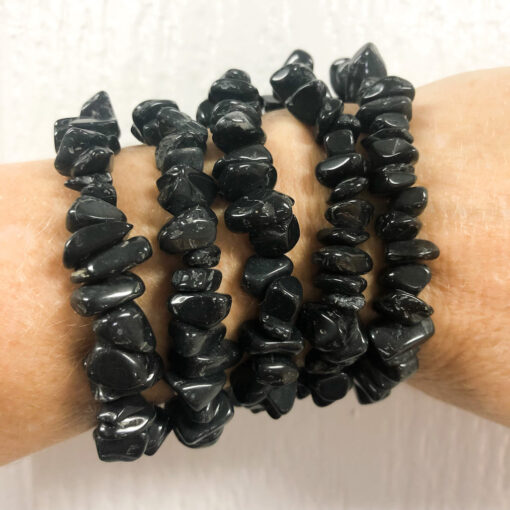Black Obsidian | Pack of Chip Bracelets | Sacred Earth Crystals | Wholesale Crystals | Brisbane | Australia