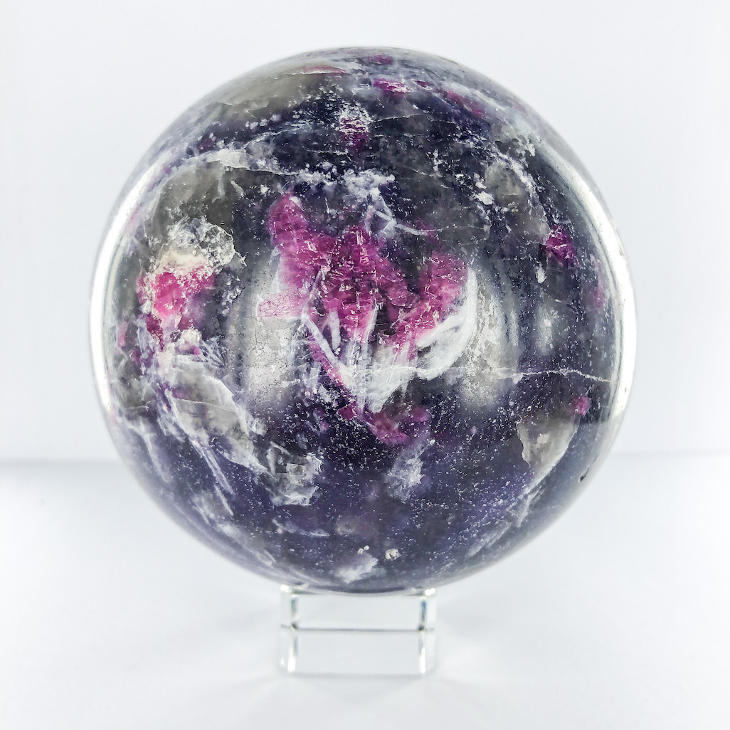 Pegmatite | Sphere No. 17 | 100mm | Smokey Quartz, Lepidolite & Pink ...