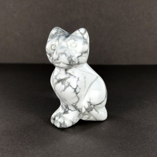 White Howlite | Cat Figurine | Sacred Earth Crystals | Wholesale Crystals | Brisbane | Australia