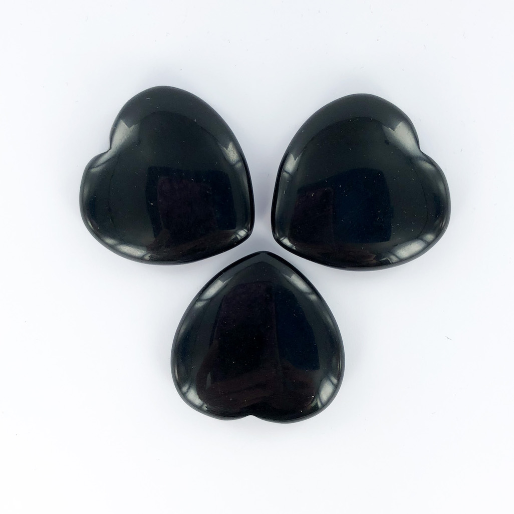 Black Obsidian | Heart | 40mm - Sacred Earth Crystals