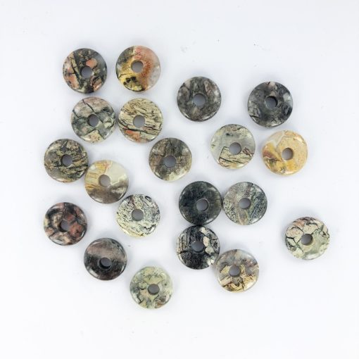 Black Silver Leaf Jasper | Donut Pendant | Sacred Earth Crystals | Wholesale Crystal Shop | Brisbane | Australia