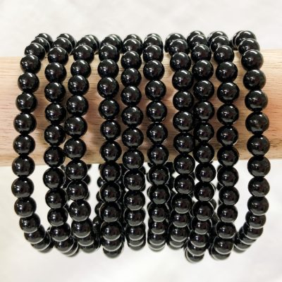 Black Tourmaline | 6mm Round Bead Bracelet | Sacred Earth Crystals | Wholesale Crystals | Brisbane | Australia