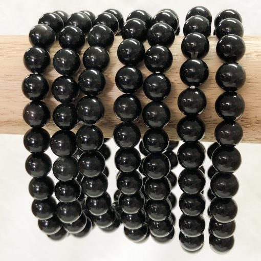 Black Obsidian | 8mm Round Bead Bracelet | Sacred Earth Crystals | Wholesale Crystals | Brisbane | Australia