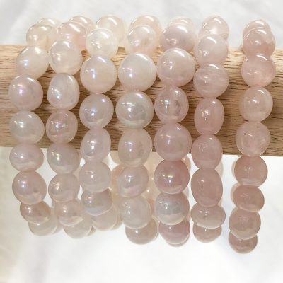 Rose Quartz Aura | Tumbled Bead Bracelet | Sacred Earth Crystals | Wholesale Crystals | Brisbane | Australia