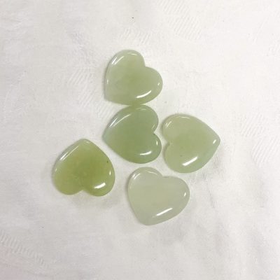 New Jade | Pack of 5 25mm Hearts | Sacred Earth Crystals | Wholesale Crystals | Brisbane | Australia