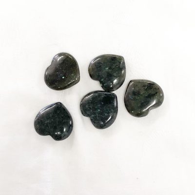 Labradorite Micro | Pack of 5 25mm Hearts | Sacred Earth Crystals | Wholesale Crystals | Brisbane | Australia