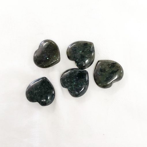Labradorite Micro | Pack of 5 25mm Hearts | Sacred Earth Crystals | Wholesale Crystals | Brisbane | Australia