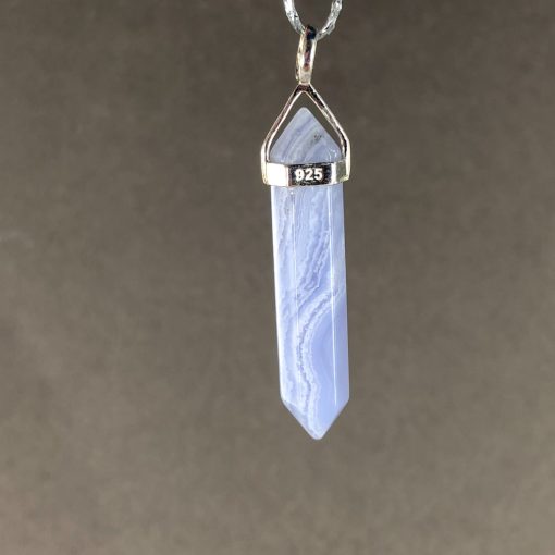 Blue Lace Agate | Double Terminated Pendant| Sacred Earth Crystals | Wholesale Crystals | Brisbane | Australia