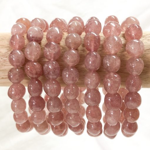 Strawberry Quartz | Tumble Bead Bracelet | Sacred Earth Crystals | Wholesale Crystals | Brisbane | Australia